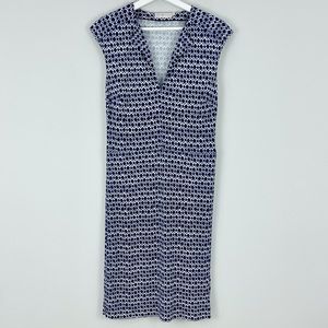 Tory Burch Geometric Print Sleeveless V-neck Dress